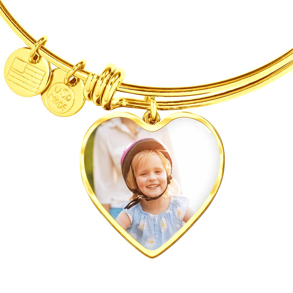 "The Luxury Heart Bangle Bracelet – Wear Your Love in Style!" (CUSTOMIZABLE)